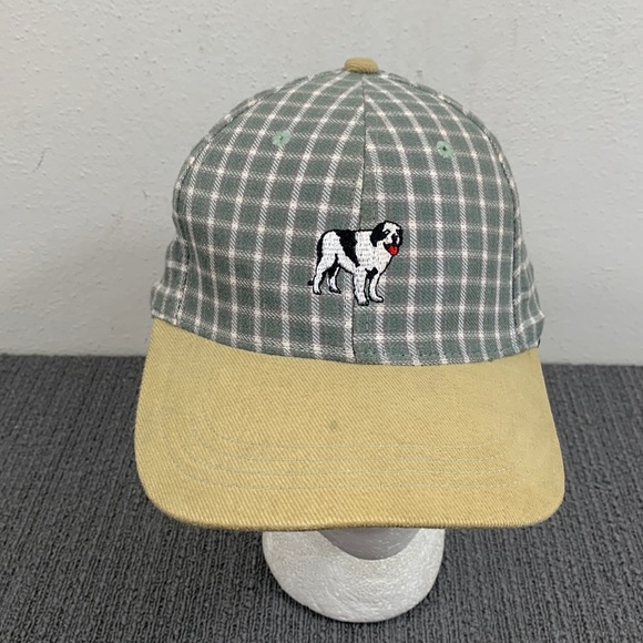 Big Dogs Other - St. Bernard Baseball Hat Unisex OSFA Green Plaid Tan Brim Snapback Cap Big Dogs